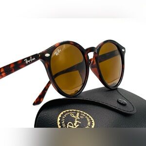 Ray-Ban RB2180 Round Sunglasses 710/73 Tortoise Brown Lens